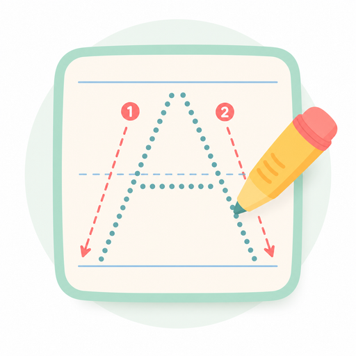 Pencil following a reference letter shape