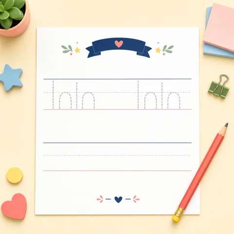 First and last name tracing practice illustration