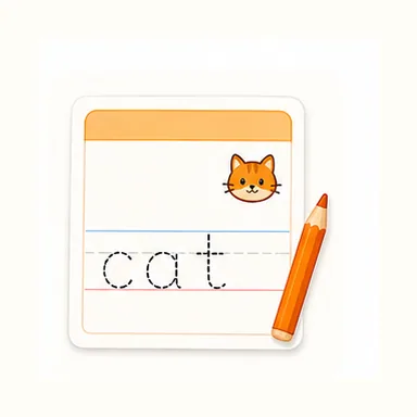 Color-word tracing activity illustration