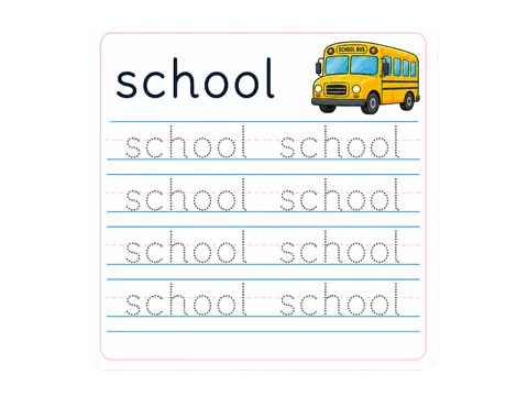 Simple short-word tracing worksheet preview