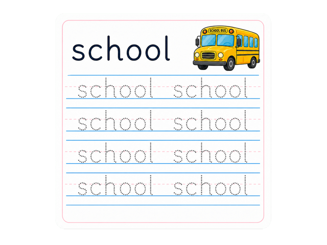 Preview of Simple English Word Tracing Worksheet
